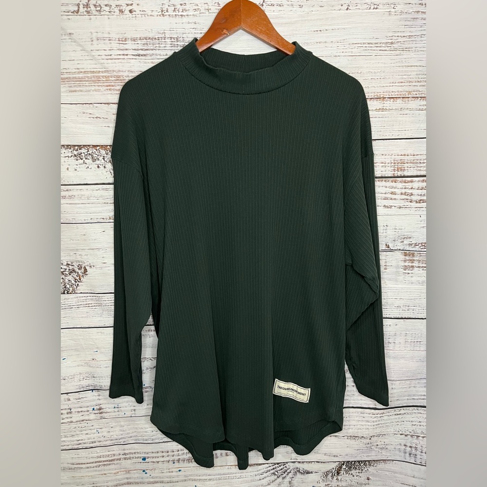 The Giving Moment Green Ribbed Long Sleeve Size 3XL